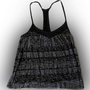 Black and white racer back tank. Size small.
